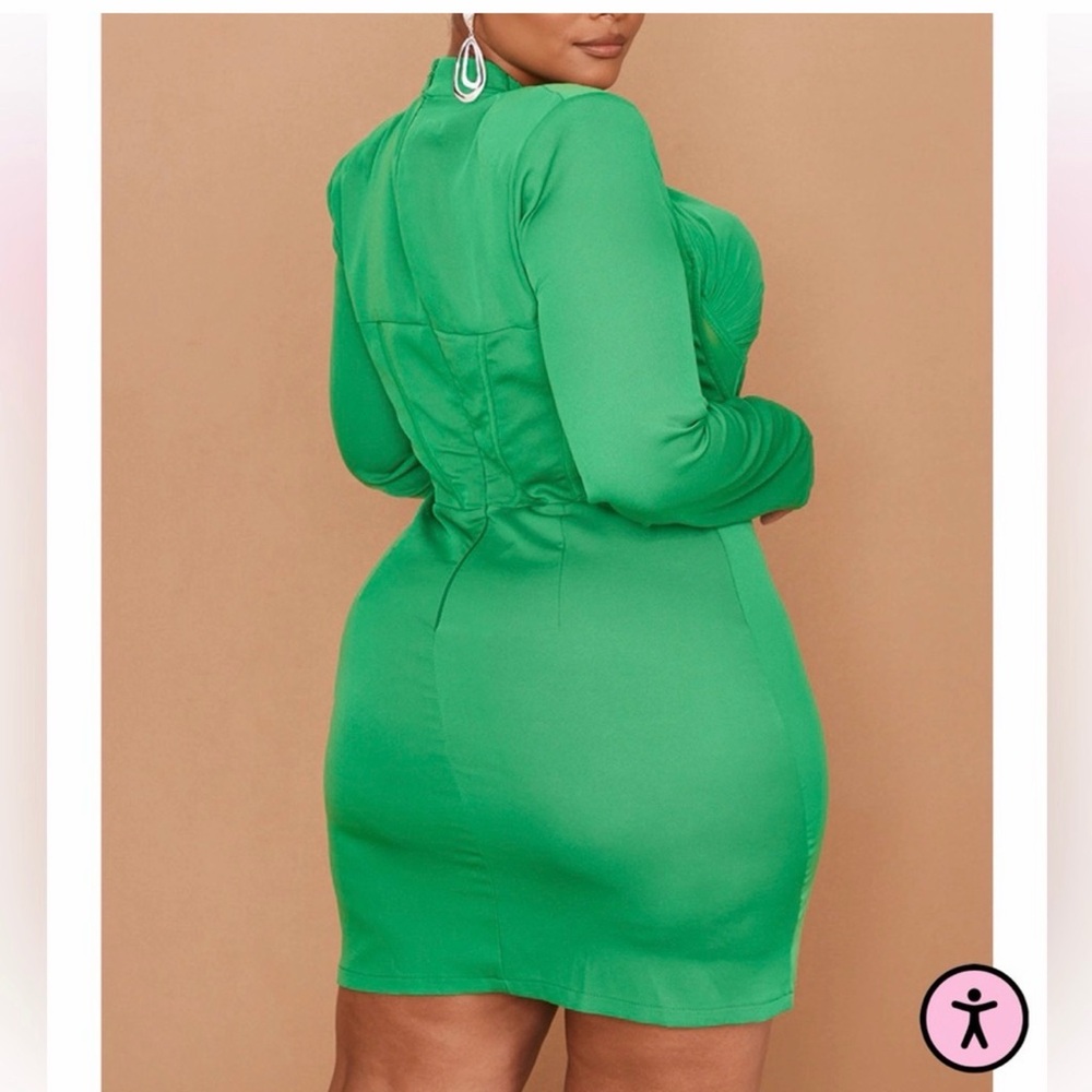 Emerald Green Corset Blazer dress - Picture 3 of 8